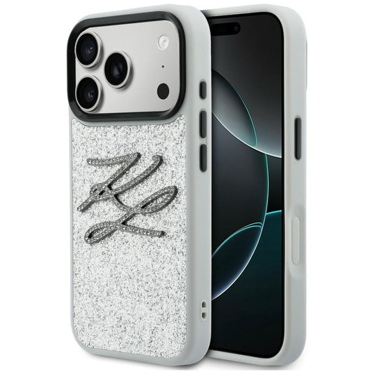 Karl Lagerfeld Handy Hülle IML Glitzer KL Diamant Logo Case für iPhone 17 Pro Max