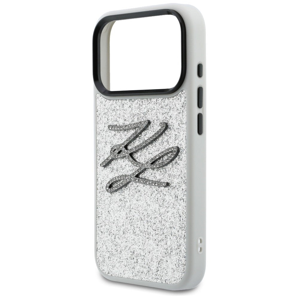 Karl Lagerfeld Handy Hülle IML Glitzer KL Diamant Logo Case für iPhone 17 Pro Max