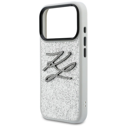 Karl Lagerfeld Handy Hülle IML Glitzer KL Diamant Logo Case für iPhone 17 Pro