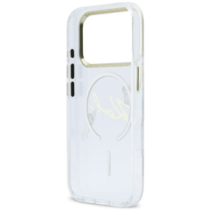 Karl Lagerfeld Handy Hülle IML Choupettes Karl Cript Logo Magsafe Case für iPhone 17 Pro Transparent