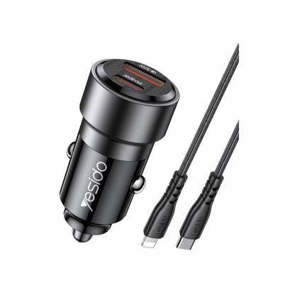 YESIDO Y54 Typ C und USB Fast Charge Auto Ladegerät mit Typ C zu Lightning Kabel